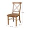 International Concepts Set of 2 X-Back Chairs with Solid Wood Seats, Pecan C59-613P - alternate 7